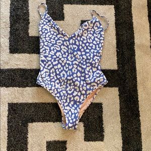 Blue printed one piece swimsuit! New w/ tags!